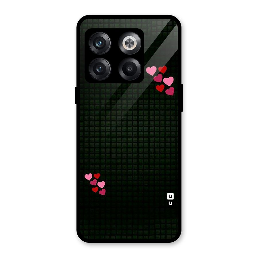 Square and Hearts Glass Back Case for OnePlus 10T