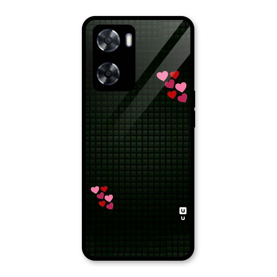 Square and Hearts Glass Back Case for Oppo A57 2022