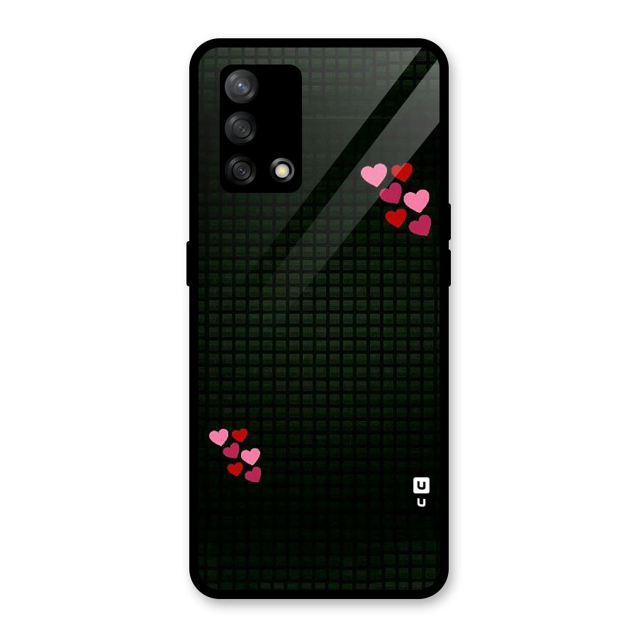 Square and Hearts Glass Back Case for Oppo F19