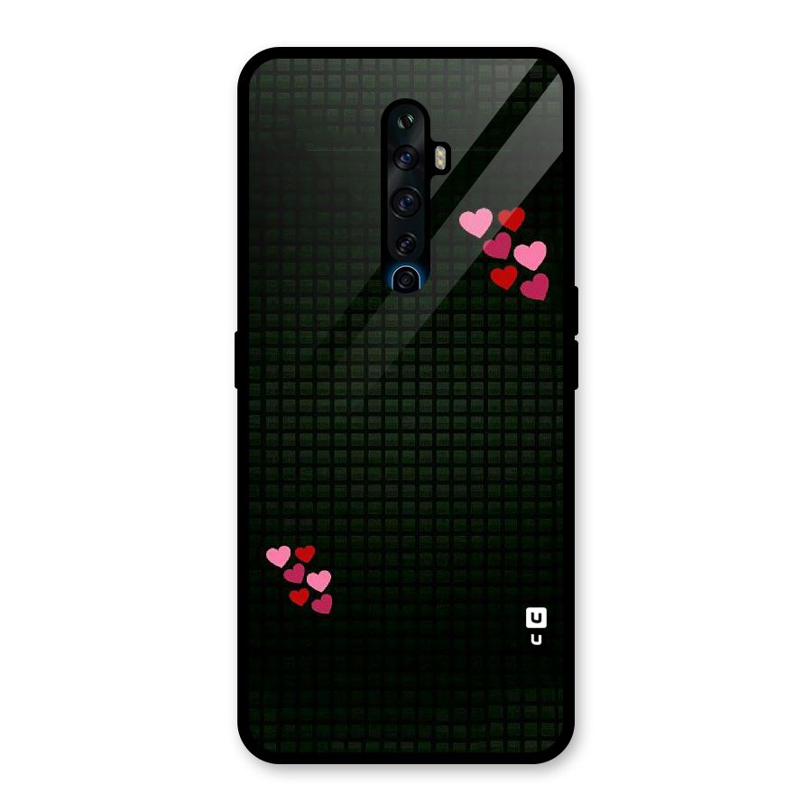 Square and Hearts Glass Back Case for Oppo Reno2 Z