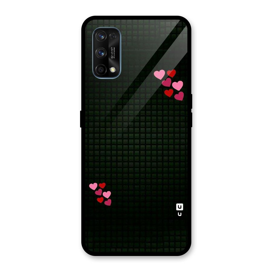 Square and Hearts Glass Back Case for Realme 7 Pro