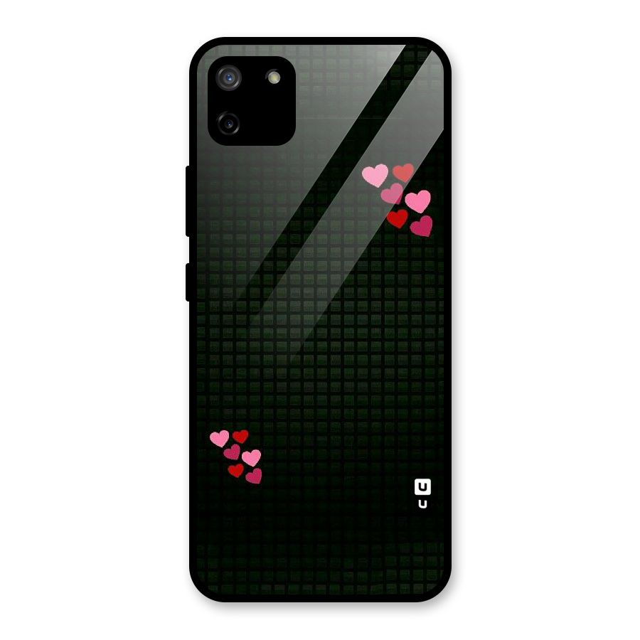 Square and Hearts Glass Back Case for Realme C11