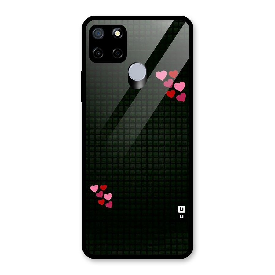 Square and Hearts Glass Back Case for Realme C12