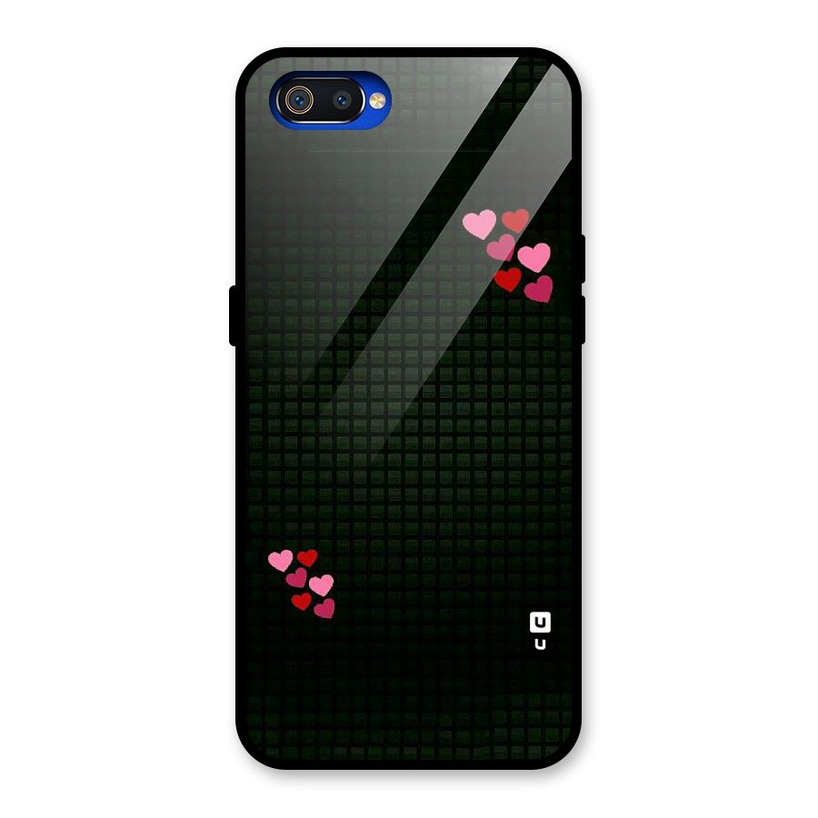 Square and Hearts Glass Back Case for Realme C2