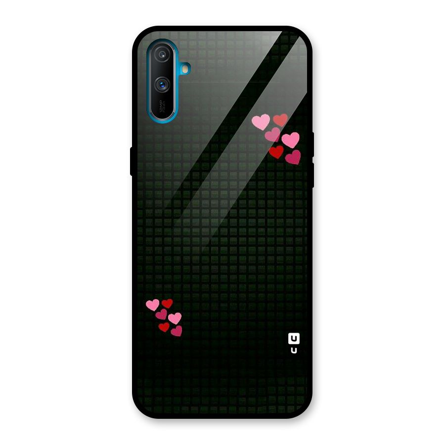 Square and Hearts Glass Back Case for Realme C3