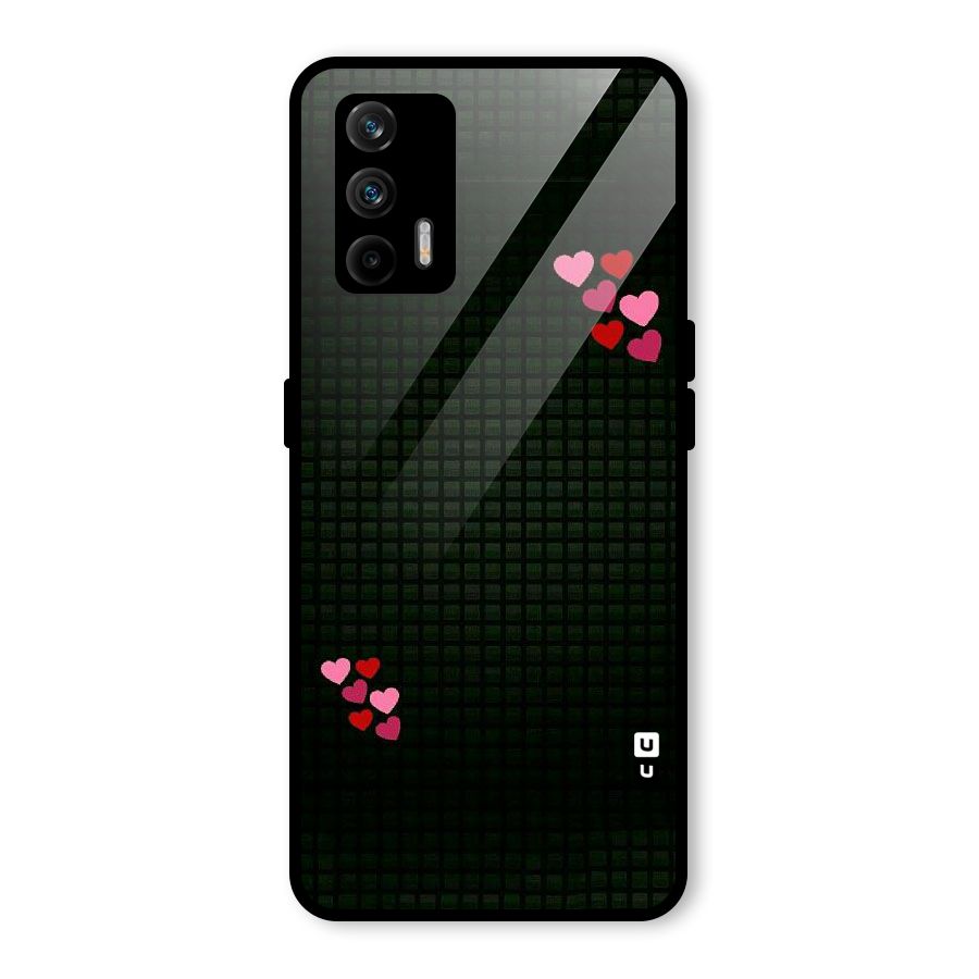 Square and Hearts Glass Back Case for Realme GT 5G