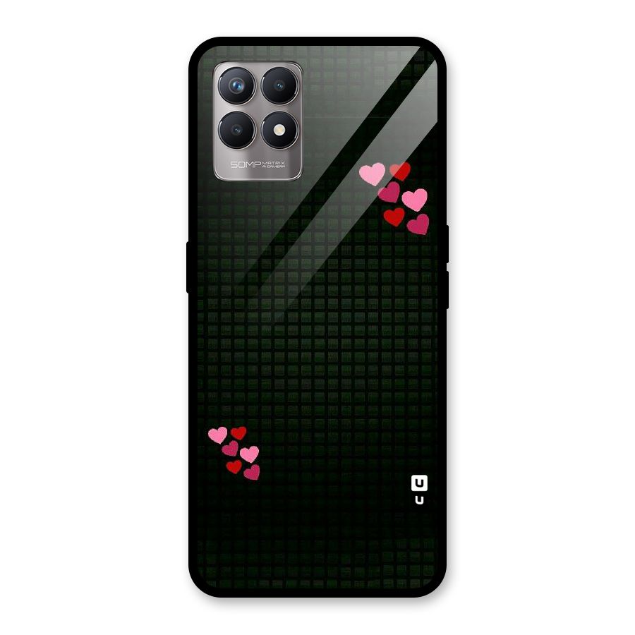 Square and Hearts Glass Back Case for Realme Narzo 50