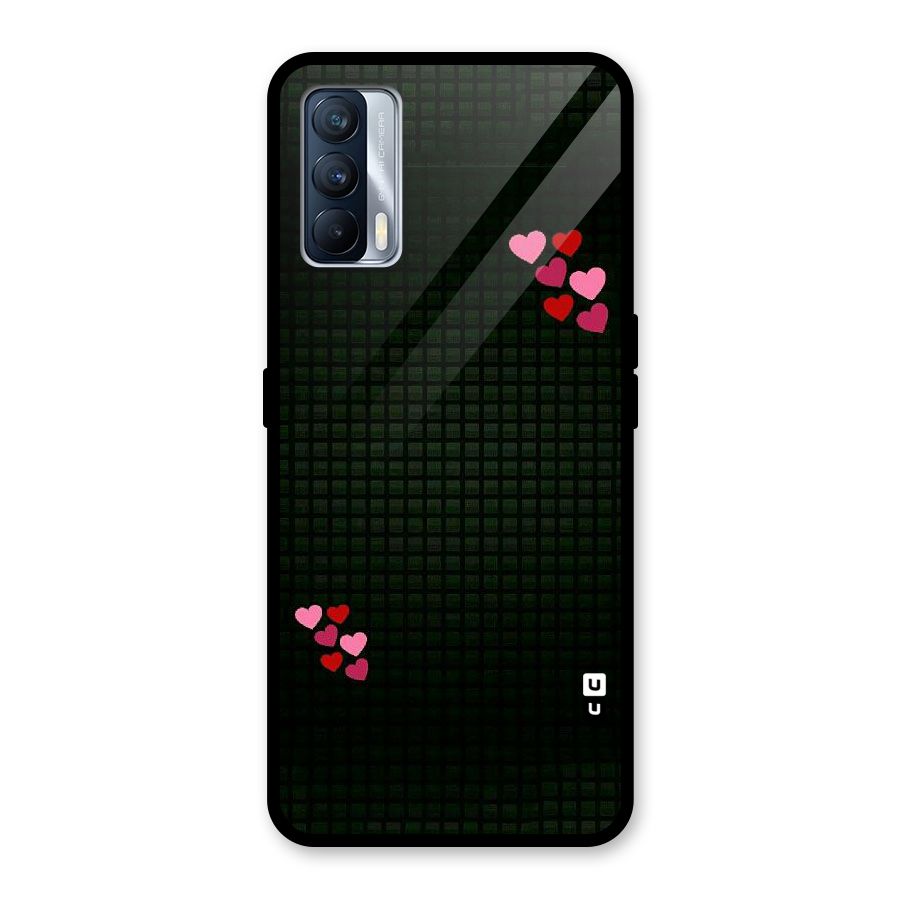 Square and Hearts Glass Back Case for Realme X7