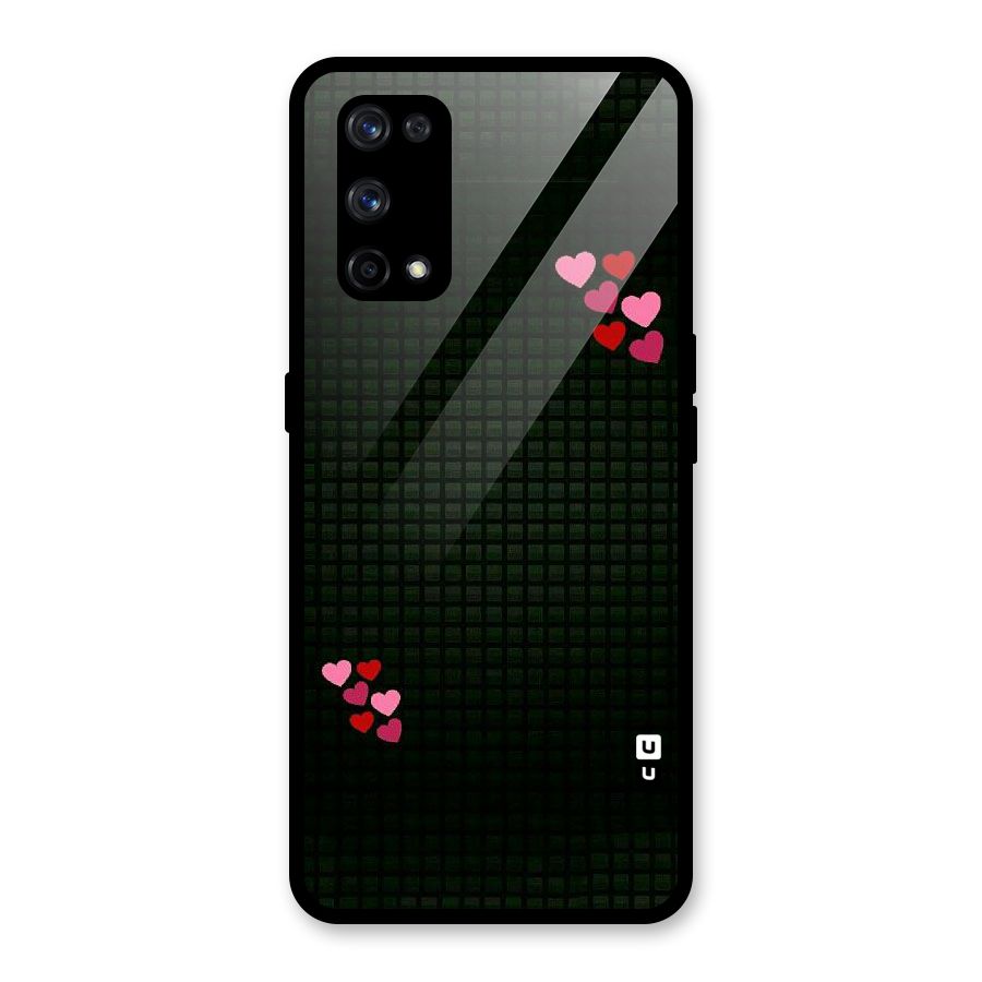 Square and Hearts Glass Back Case for Realme X7 Pro