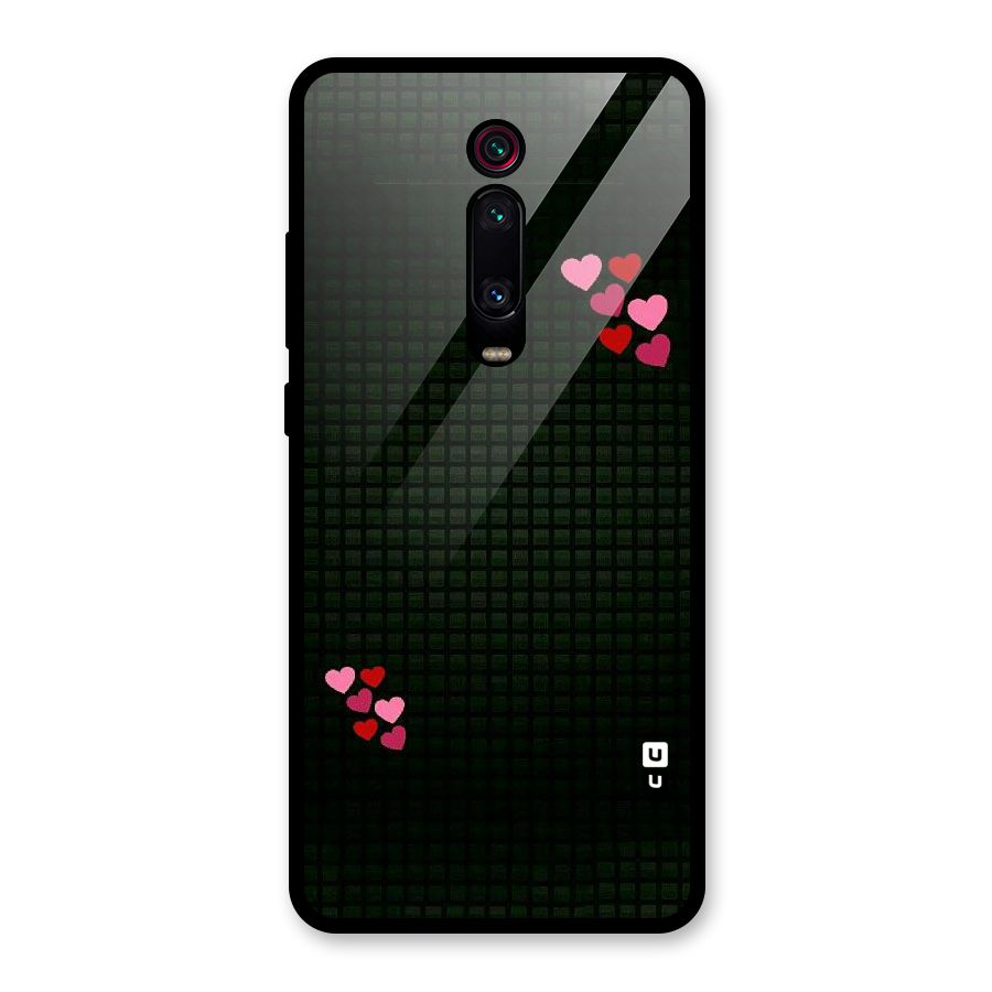 Square and Hearts Glass Back Case for Redmi K20 Pro