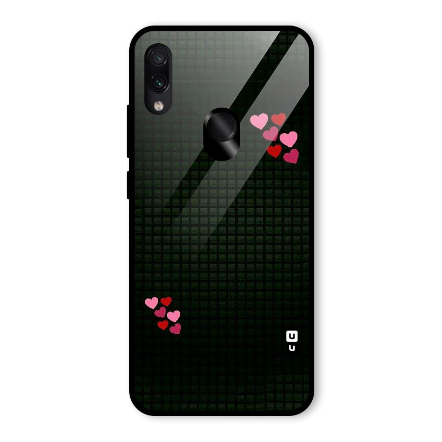 Square and Hearts Glass Back Case for Redmi Note 7