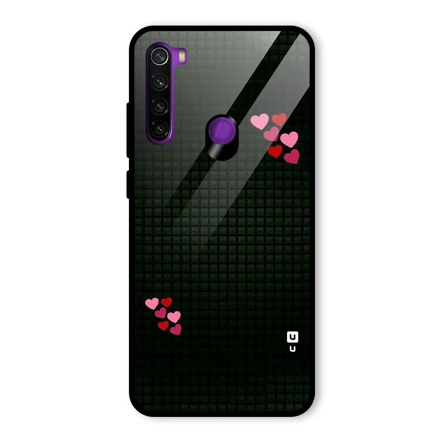 Square and Hearts Glass Back Case for Redmi Note 8