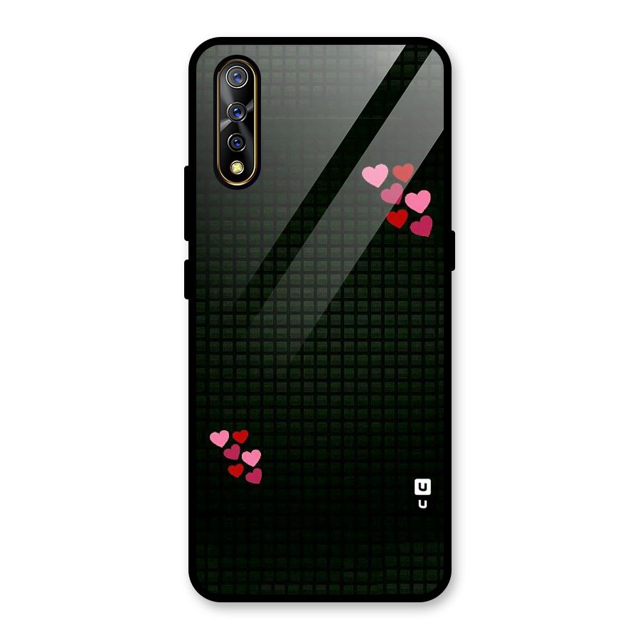 Square and Hearts Glass Back Case for Vivo S1