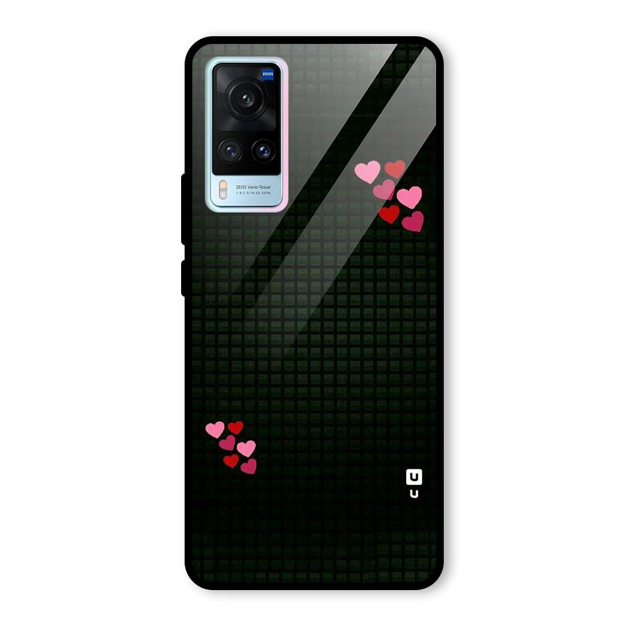 Square and Hearts Glass Back Case for Vivo X60