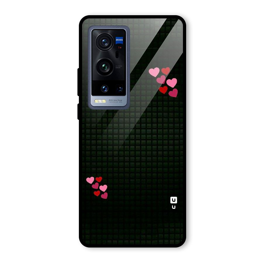 Square and Hearts Glass Back Case for Vivo X60 Pro Plus