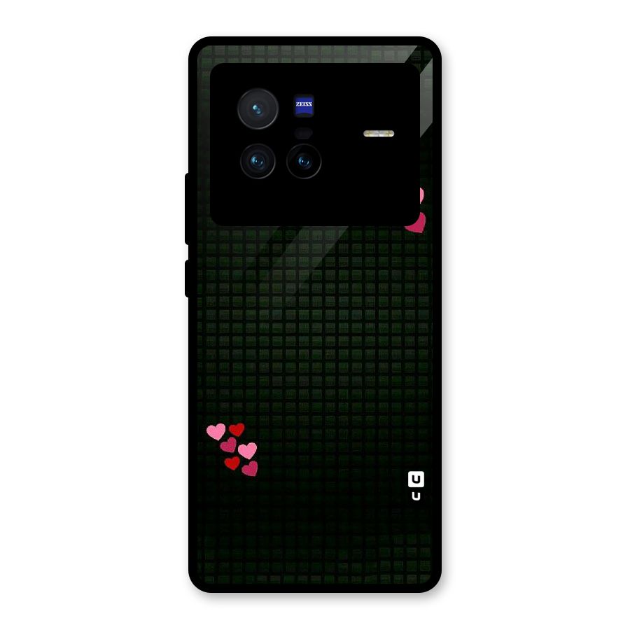 Square and Hearts Glass Back Case for Vivo X80