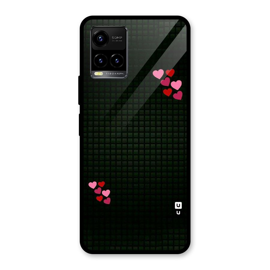 Square and Hearts Glass Back Case for Vivo Y21T