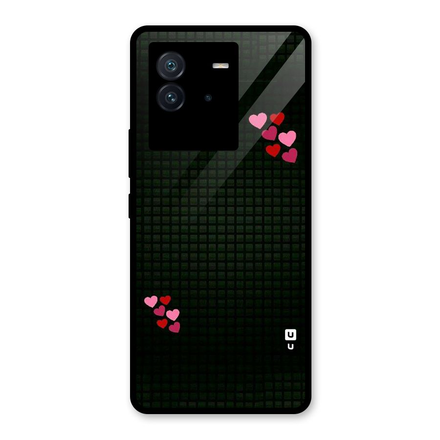 Square and Hearts Glass Back Case for Vivo iQOO Neo 6 5G