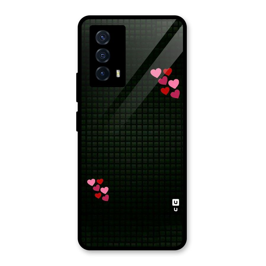 Square and Hearts Glass Back Case for Vivo iQOO Z5