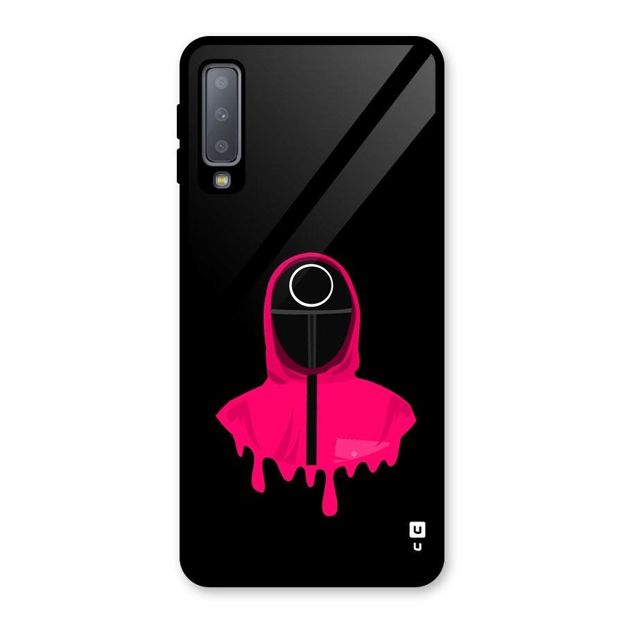 Squid Game Illustration Art Glass Back Case for Galaxy A7 (2018)
