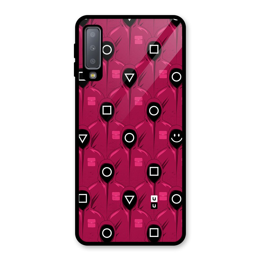 Squid Gamers Pattern Glass Back Case for Galaxy A7 (2018)