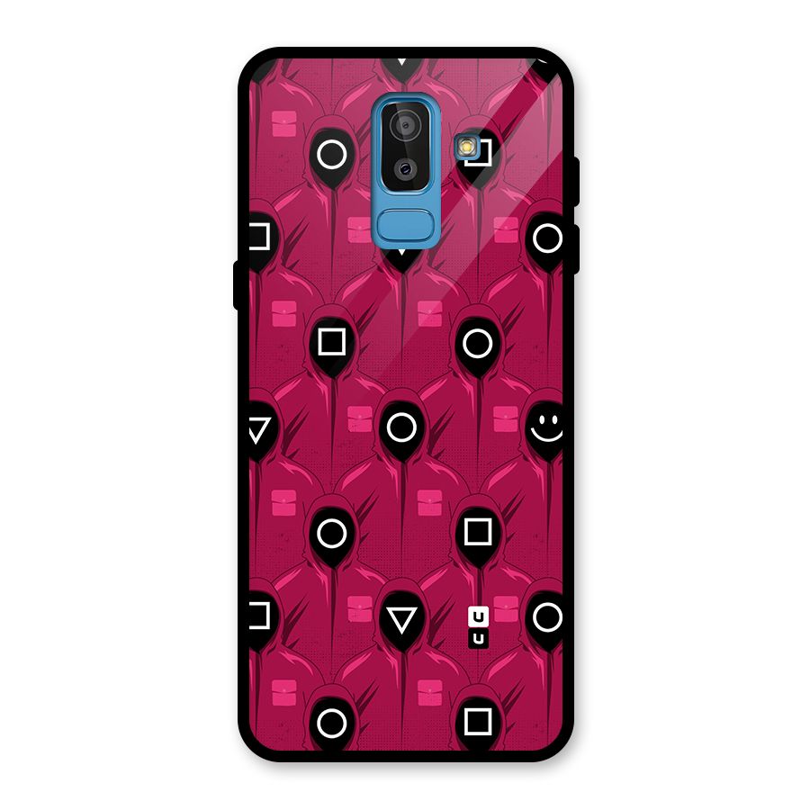 Squid Gamers Pattern Glass Back Case for Galaxy J8