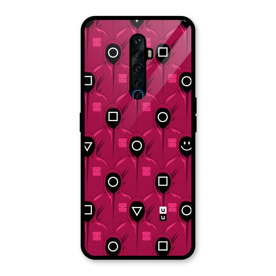 Squid Gamers Pattern Glass Back Case for Oppo Reno2 F