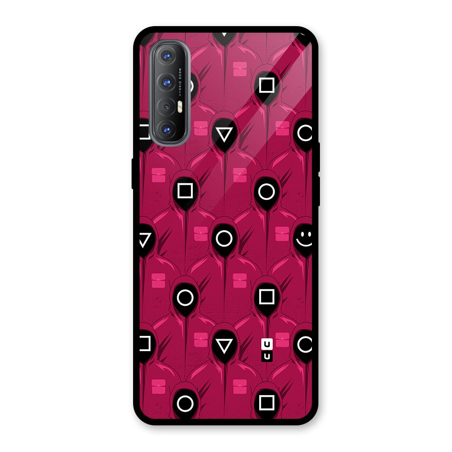 Squid Gamers Pattern Glass Back Case for Oppo Reno3 Pro