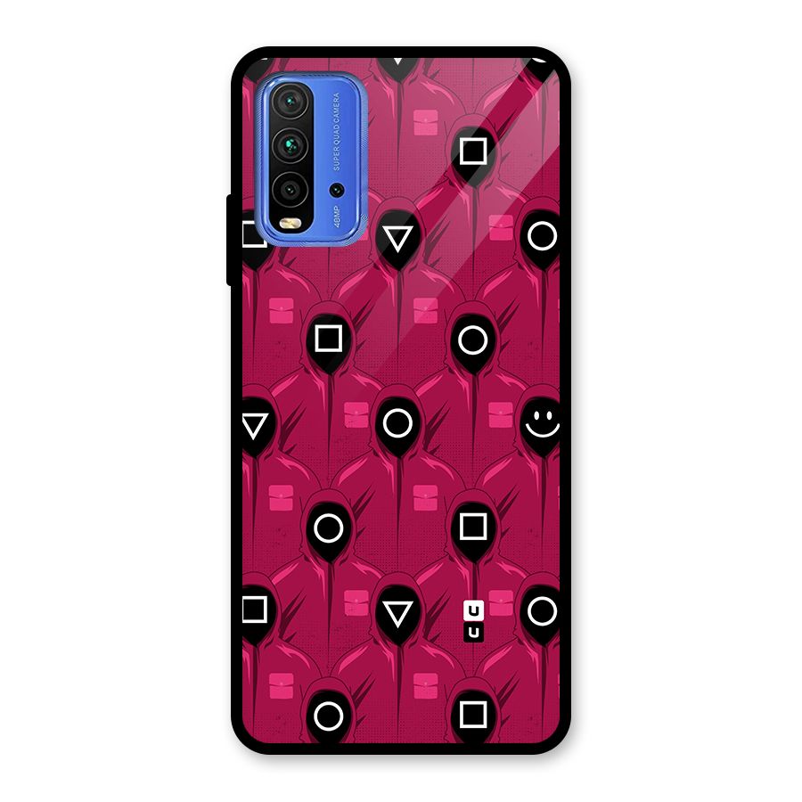 Squid Gamers Pattern Glass Back Case for Redmi 9 Power