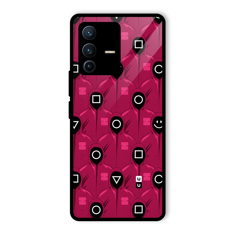 Squid Gamers Pattern Glass Back Case for Vivo V23 Pro