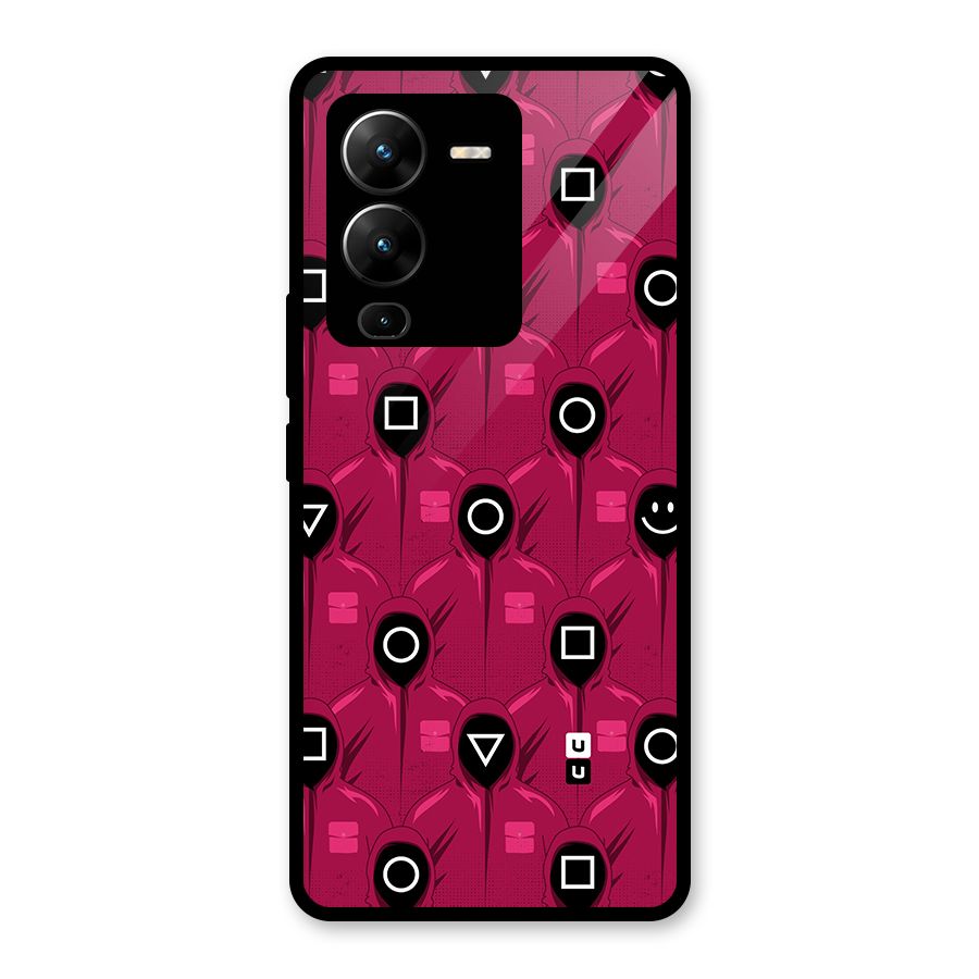 Squid Gamers Pattern Glass Back Case for Vivo V25 Pro