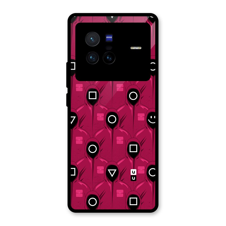 Squid Gamers Pattern Glass Back Case for Vivo X80