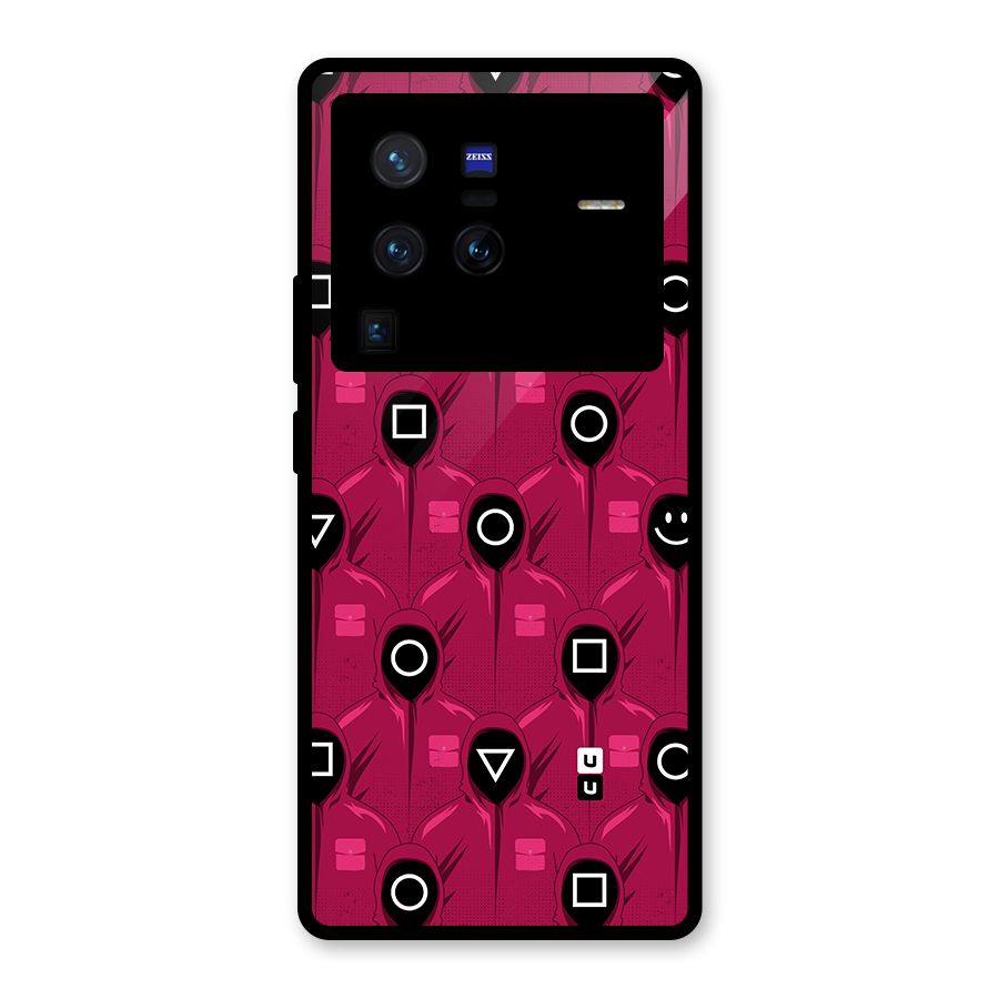 Squid Gamers Pattern Glass Back Case for Vivo X80 Pro