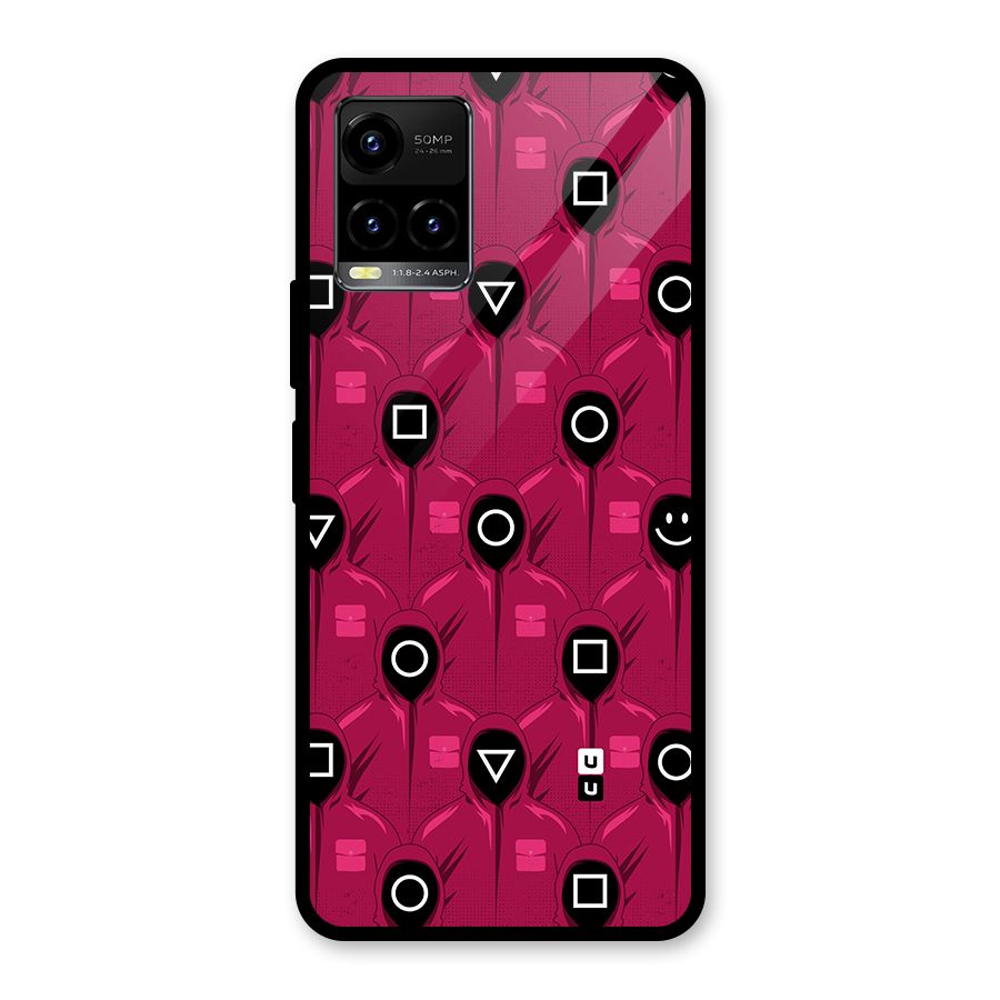 Squid Gamers Pattern Glass Back Case for Vivo Y21T
