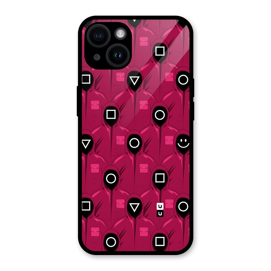 Squid Gamers Pattern Glass Back Case for iPhone 14