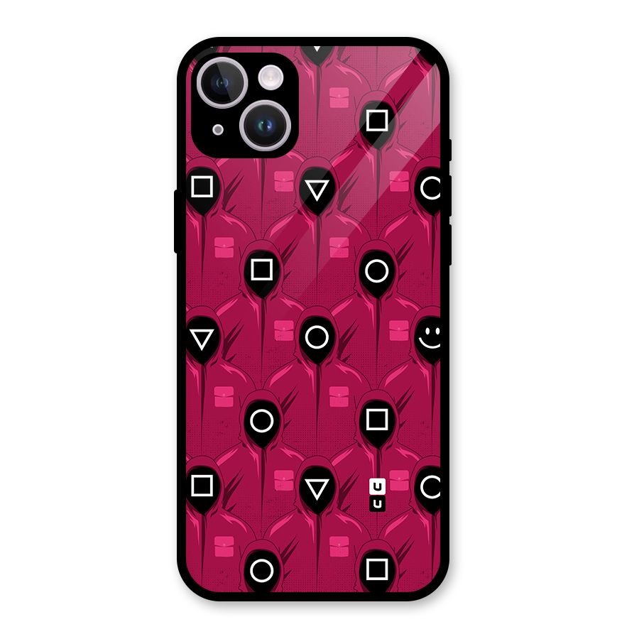 Squid Gamers Pattern Glass Back Case for iPhone 14 Plus