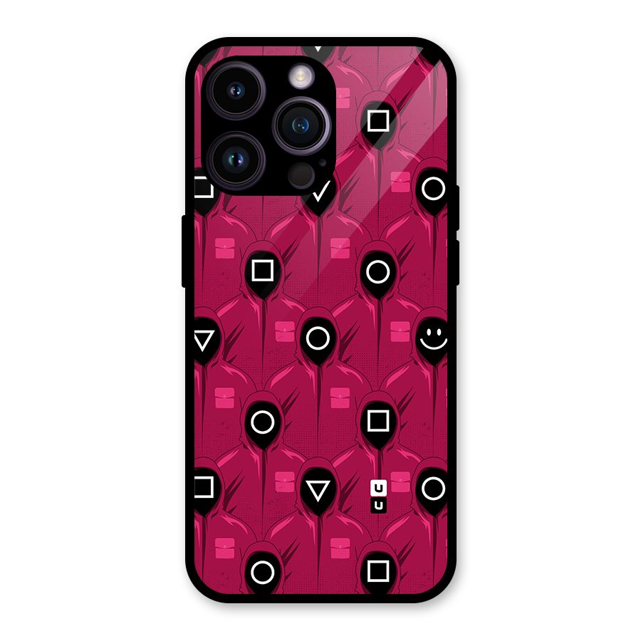 Squid Gamers Pattern Glass Back Case for iPhone 14 Pro Max
