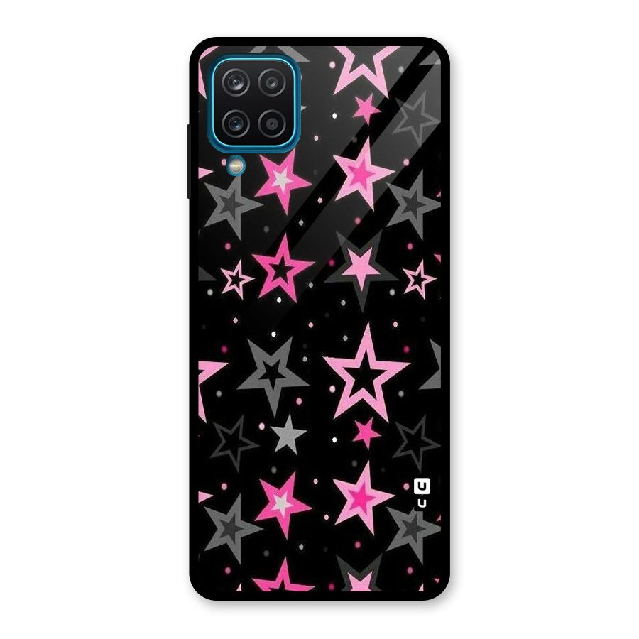 Star Outline Glass Back Case for Galaxy A12