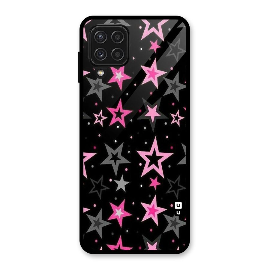 Star Outline Glass Back Case for Galaxy A22 4G