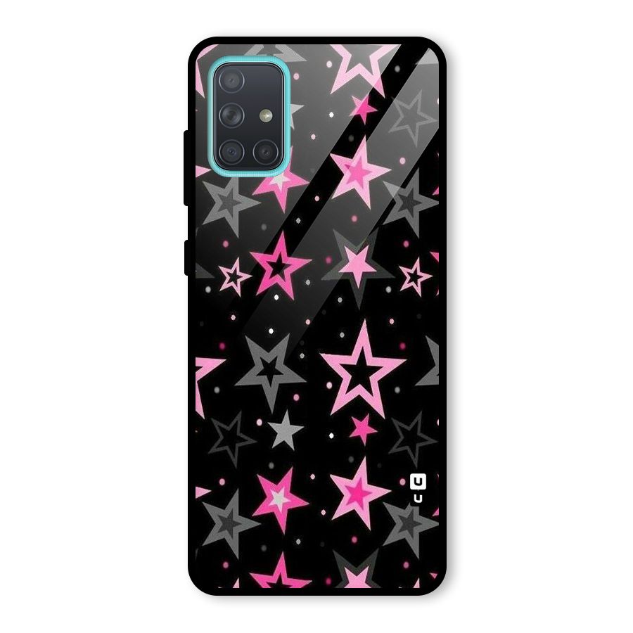 Star Outline Glass Back Case for Galaxy A71