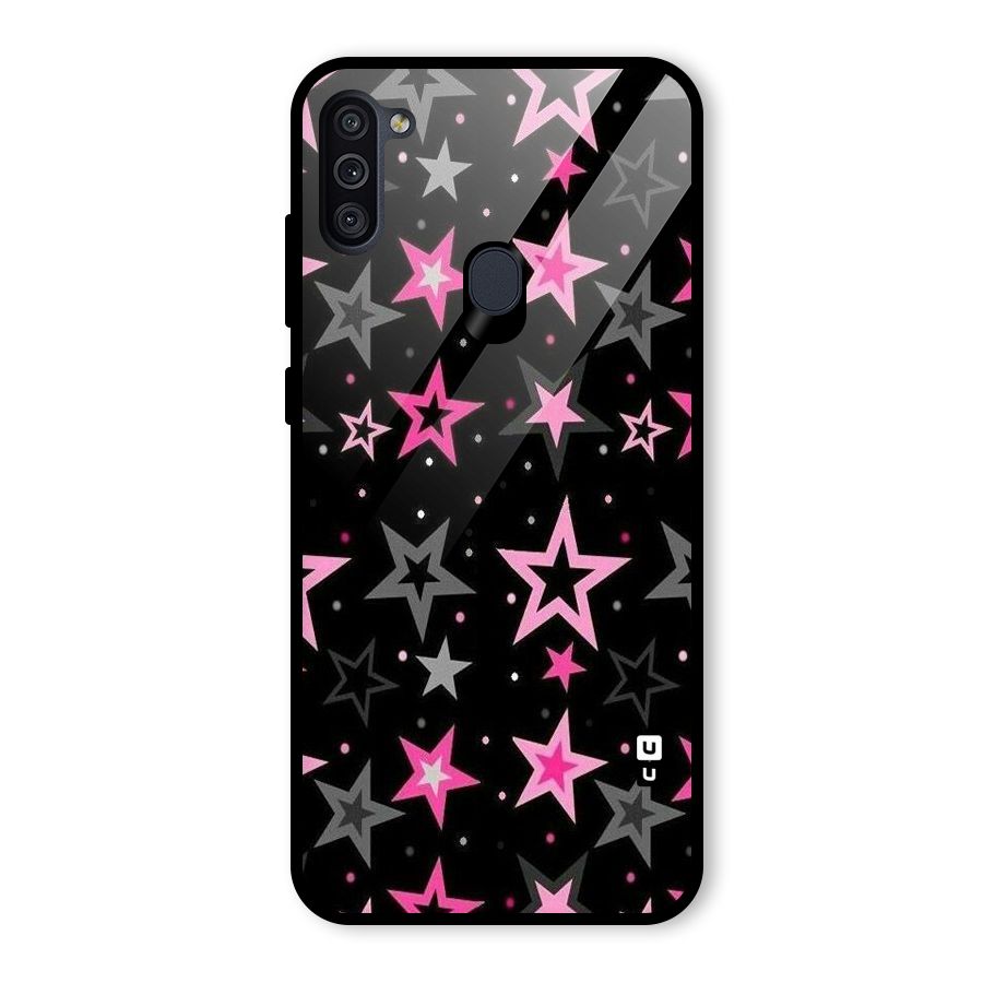 Star Outline Glass Back Case for Galaxy M11