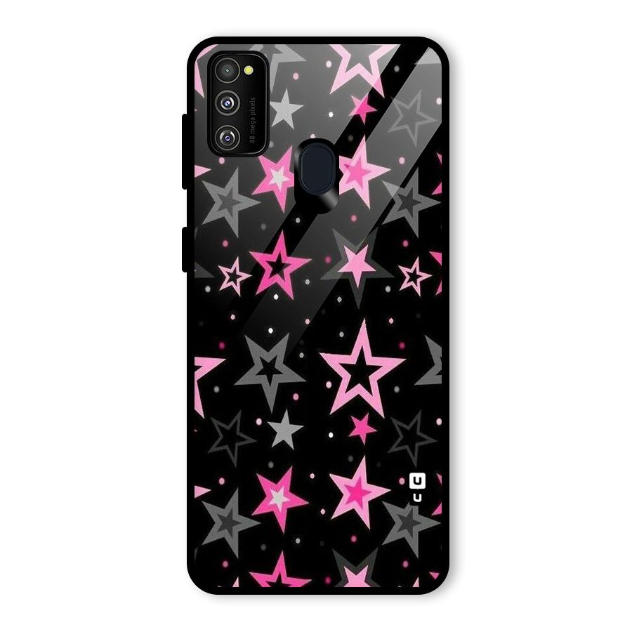 Star Outline Glass Back Case for Galaxy M30s