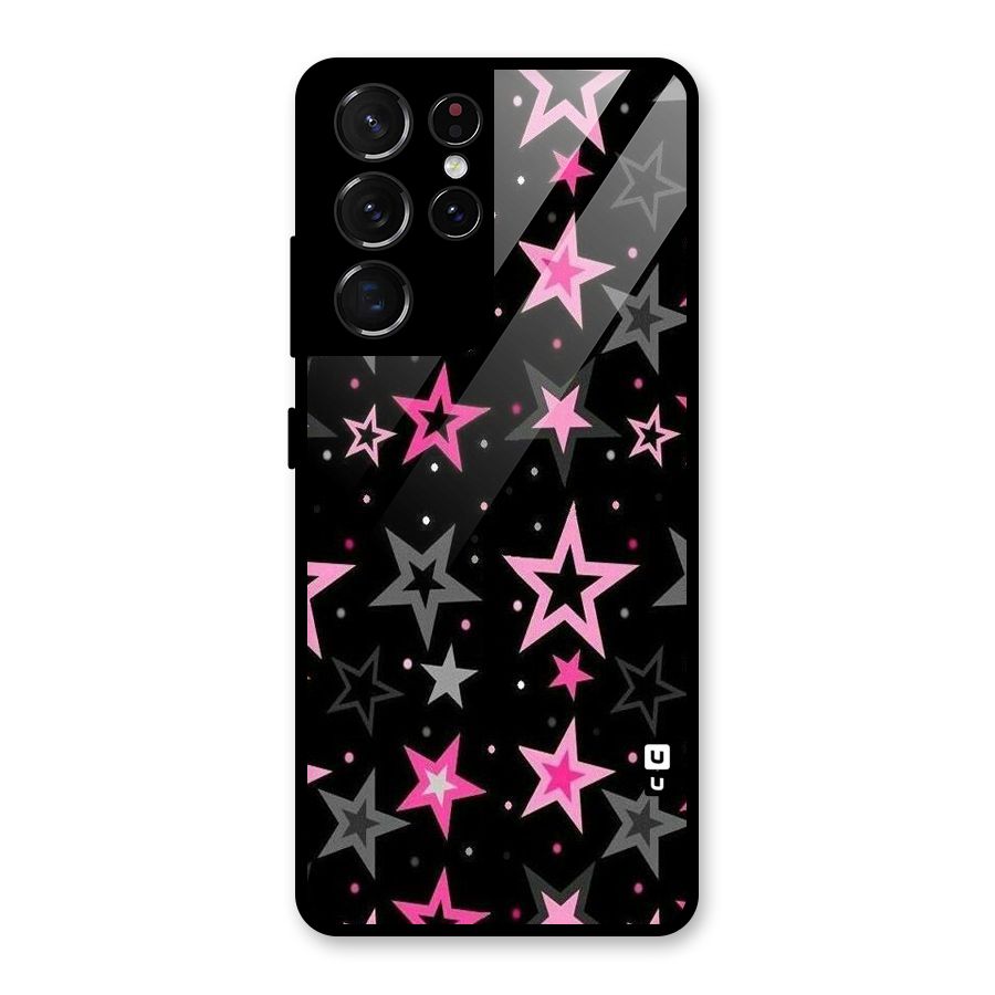 Star Outline Glass Back Case for Galaxy S21 Ultra 5G