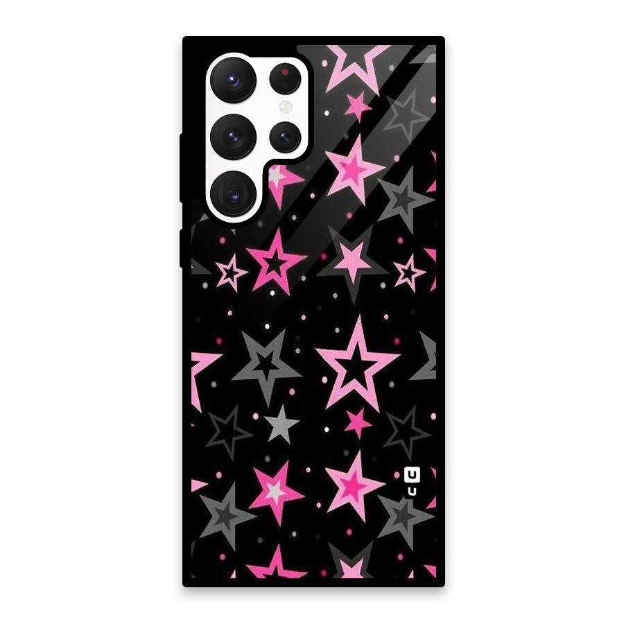 Star Outline Glass Back Case for Galaxy S22 Ultra 5G