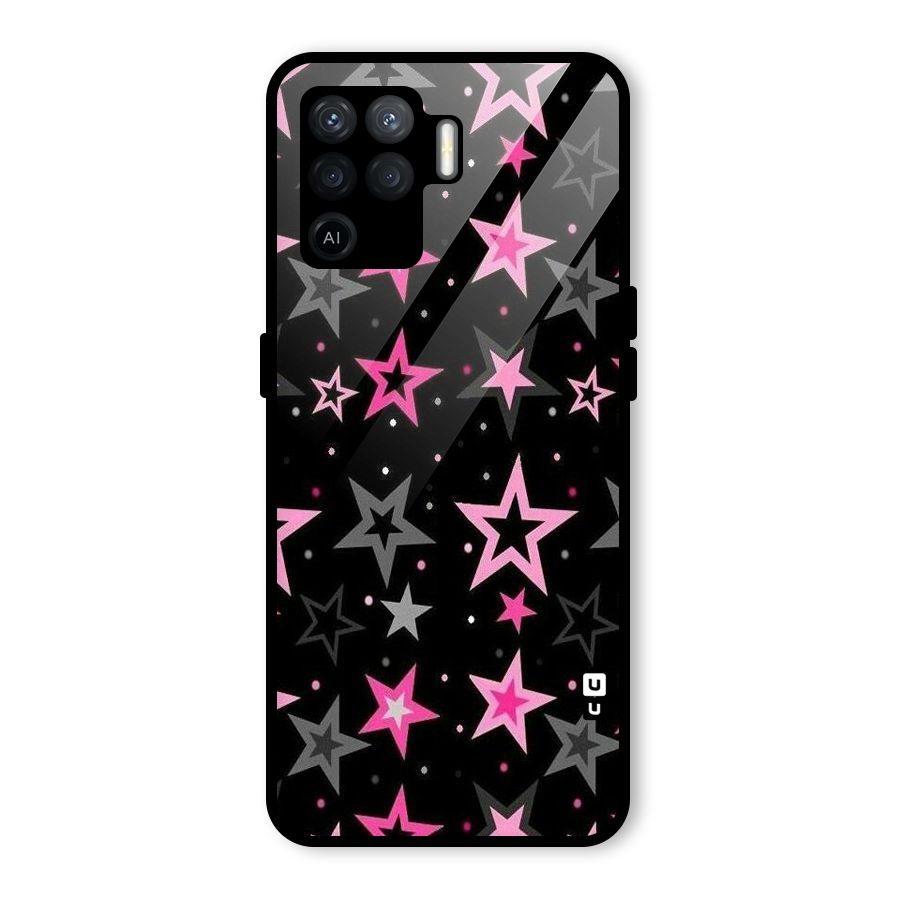 Star Outline Glass Back Case for Oppo F19 Pro