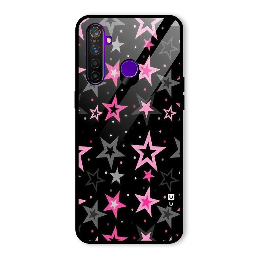 Star Outline Glass Back Case for Realme 5 Pro