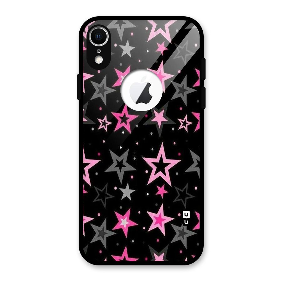 Star Outline Glass Back Case for iPhone XR Logo Cut