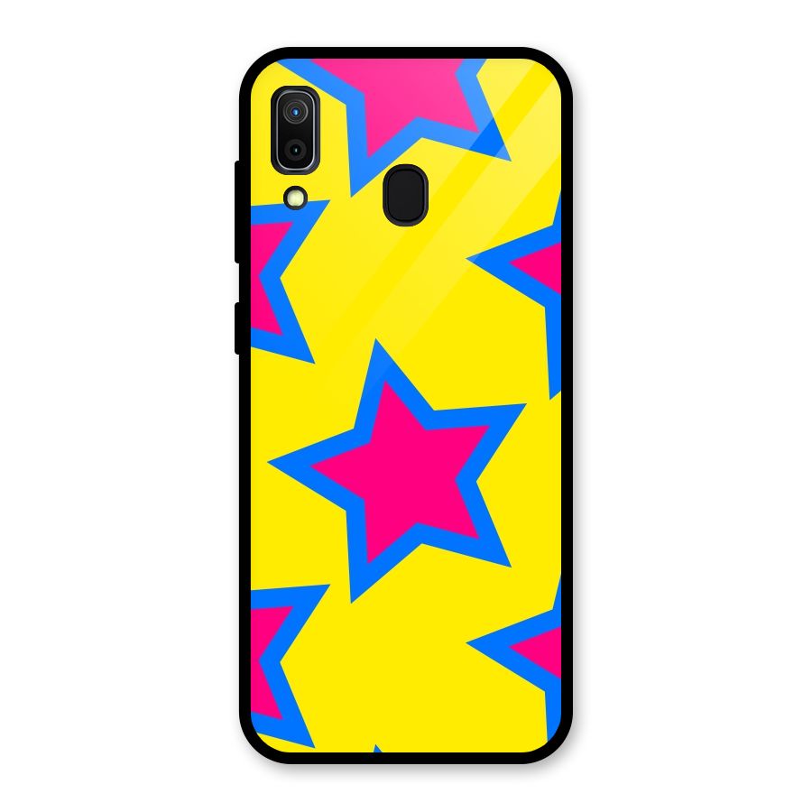 Star Pattern Glass Back Case for Galaxy A30