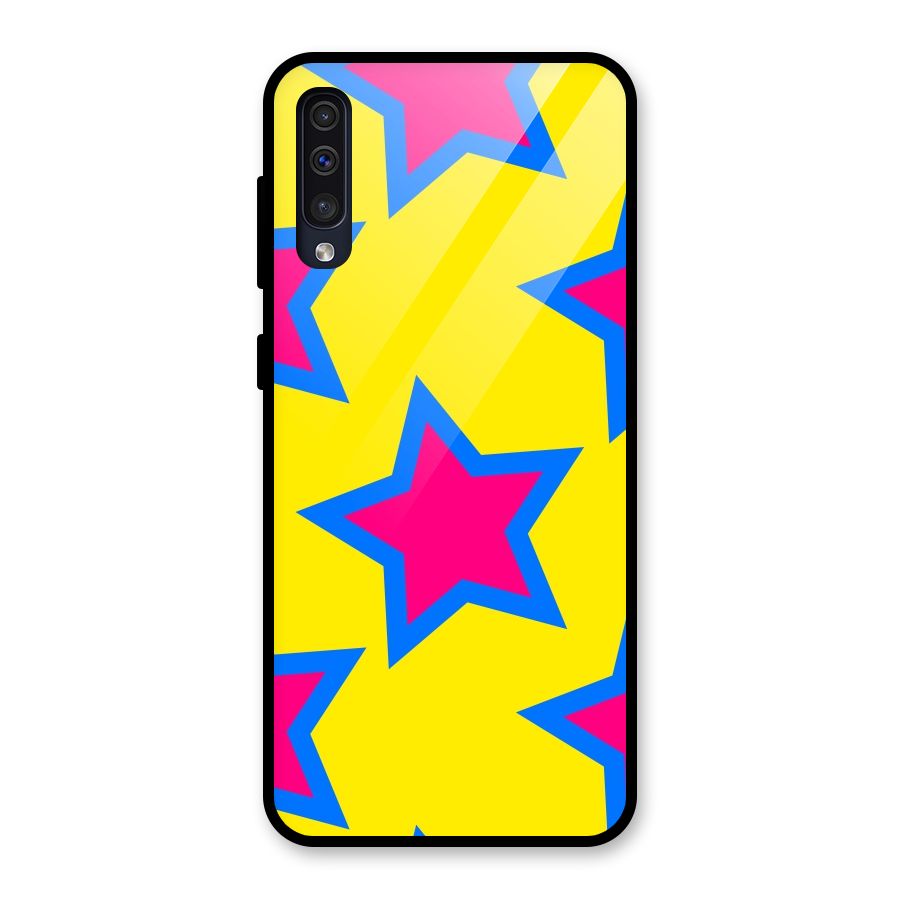 Star Pattern Glass Back Case for Galaxy A50