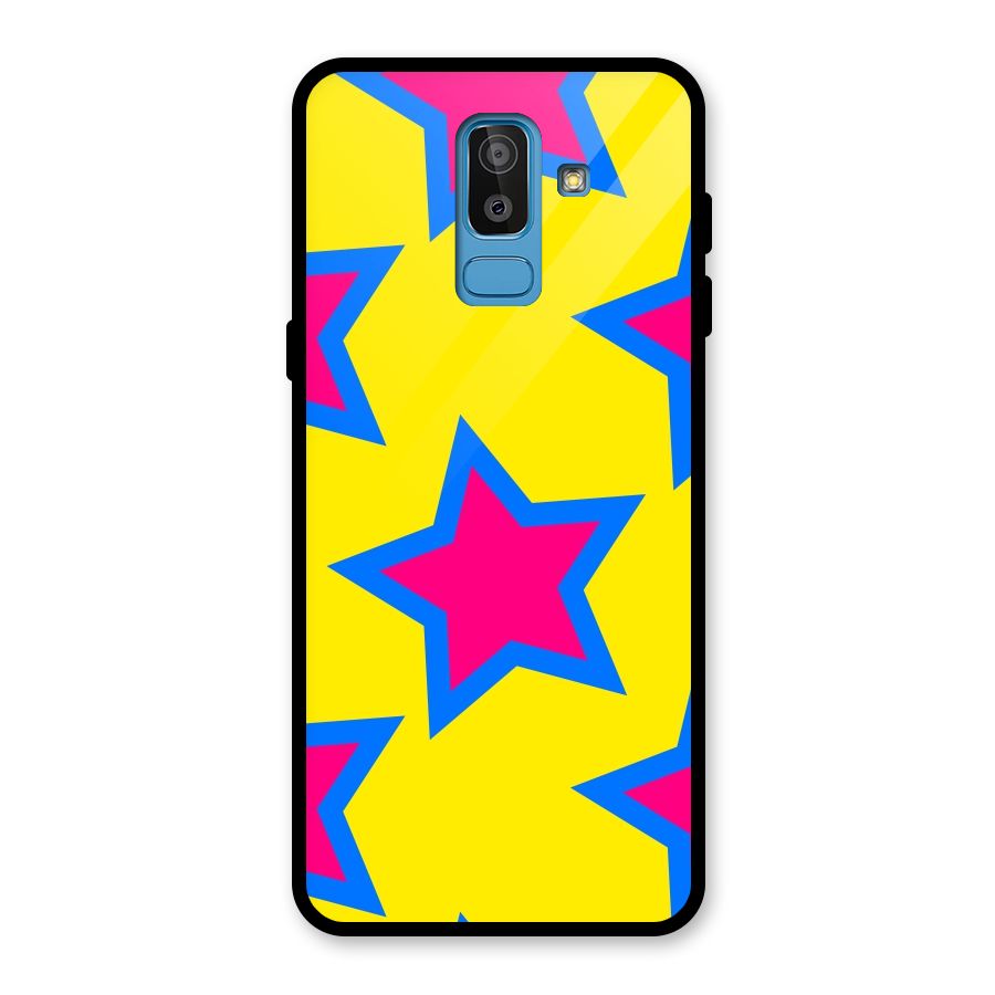 Star Pattern Glass Back Case for Galaxy J8